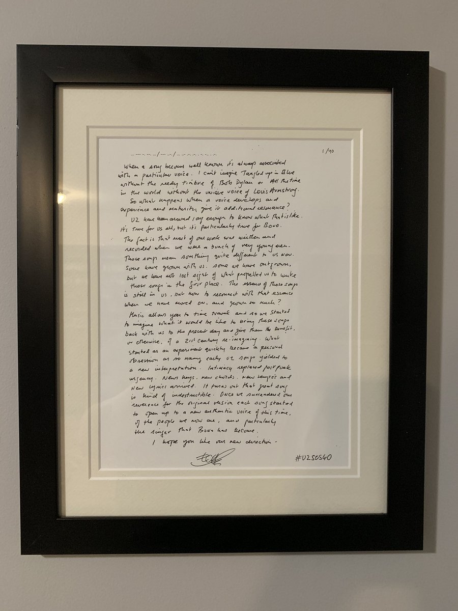 u2wanderer's tweet image. One year ago these letters were starting to reach fans. 40 letters sent all over the world to announce “Songs of Surrender”. Finally got around to putting mine on a wall over Christmas. #U2SOS40