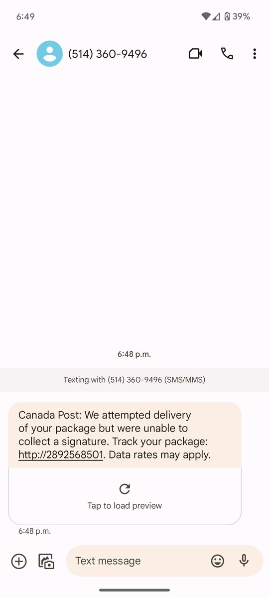 GentlyJenn's tweet photo. @canadaposthelps is this legit? https://t.co/cMkgm5cic7