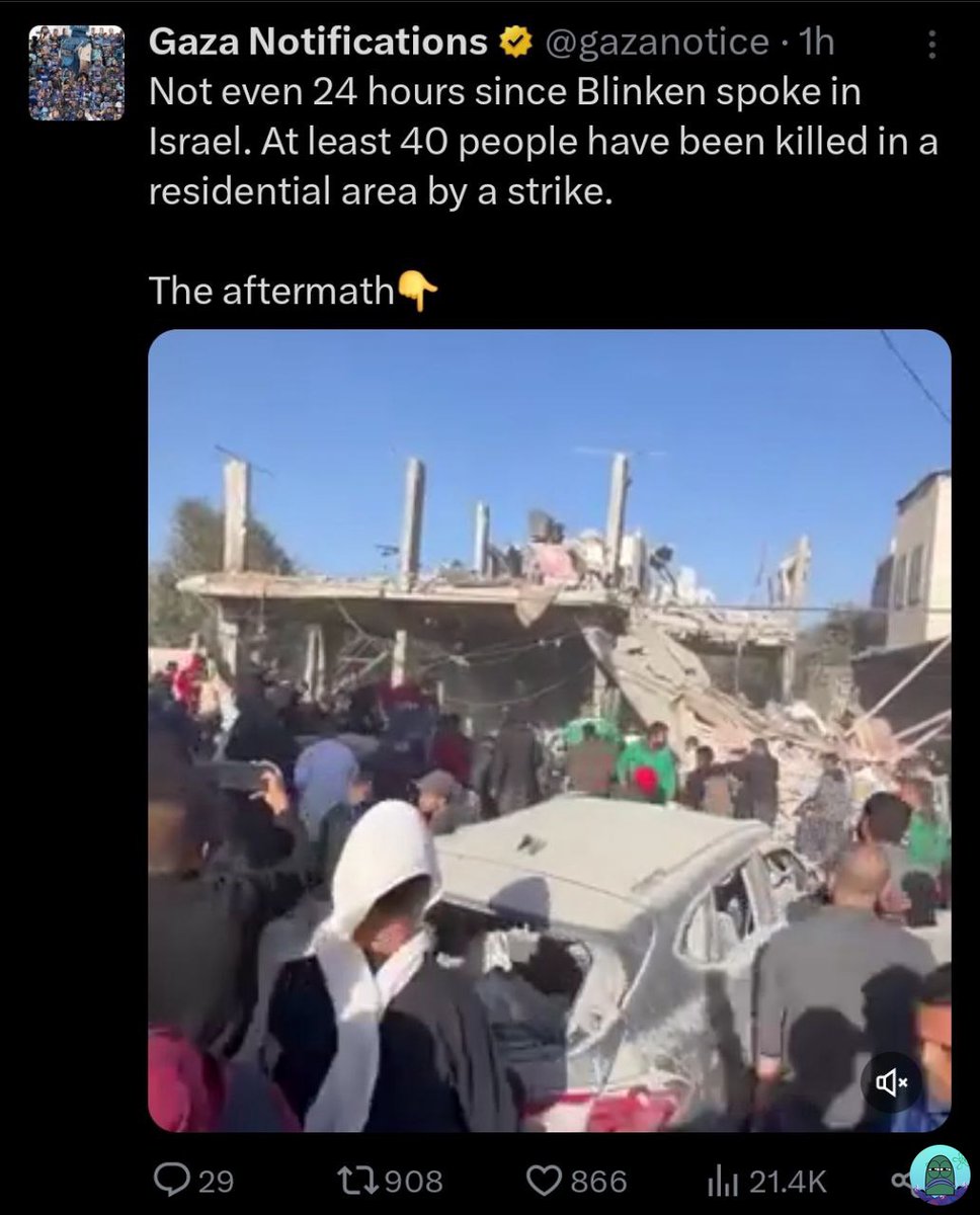 💚 Serangan isr4el yg menghancurkan gedung didepan RS Al-Aqsa kemarin mengakibatkan setidaknya 40 orang tewas bahkan sampai (maaf) anggota tubuhnya berpisah-pisah, dan banyak juga orang yang terluka. 
DON'T STOP TALKING ABOUT 🍉🍉
PERMANENT CEASEFIRE NOW!