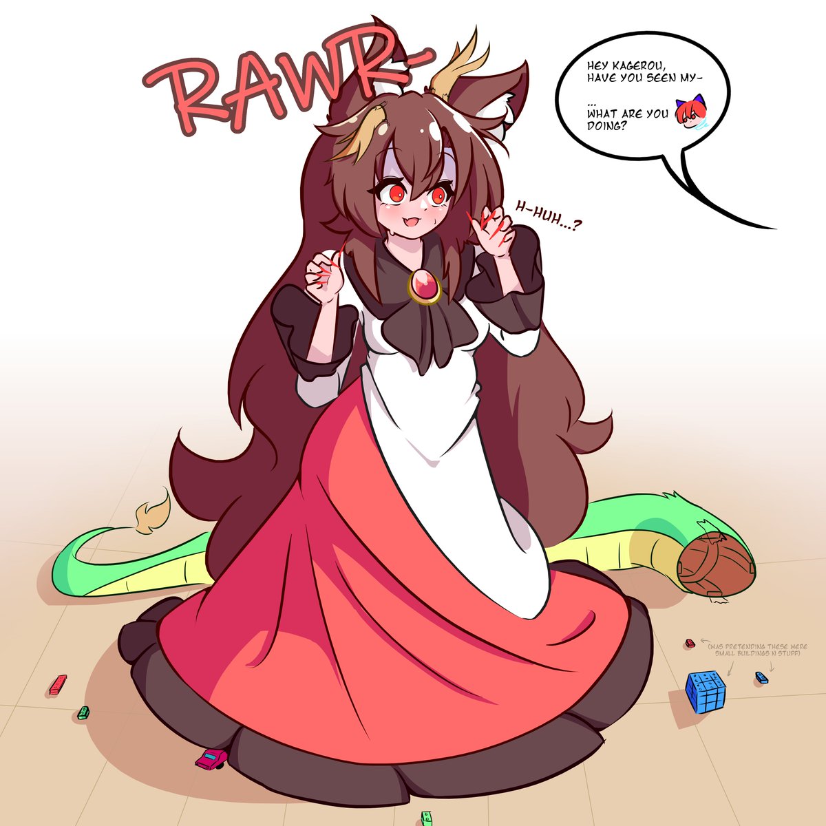 Touhou - Kagerou] i was supposed to be on a little break but i couldnt  resist after getting inspired by moiwool's post, so apologies for any poor  coloring/anatomy - gotta get back, image size:1200x1200