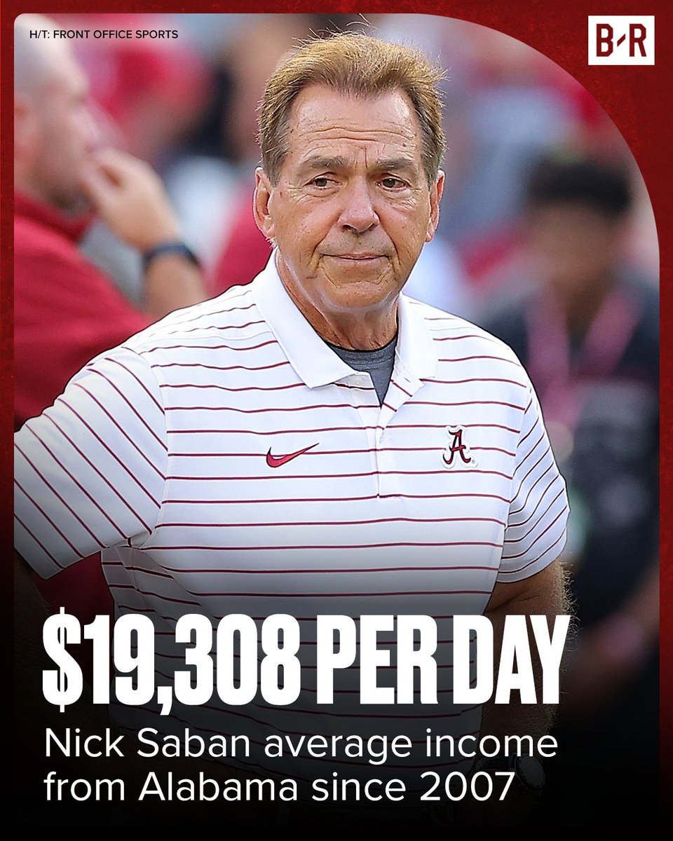 Nick Saban became one of the highest-paid coaches in college football during his time at Bama 💰 (h/t @FOS)