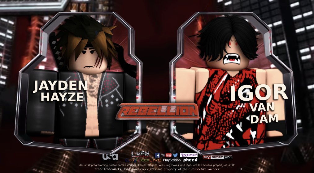LVPWROBLOX's tweet photo. - After Destroying Hazard Strowman, Dom Henry looks to take on another BIG MAN #SAMOAFOE in a Hardcore Match! 
- #IncursionKen takes on #RubyDynasty
- #JaydenHayze faces #IGORVANDAM
- World Heavyweight Champion #DeezAngle faces ECWC N1C #RyanVentura 
#LVPWRebellion https://t.co/TzQvG4tw9o