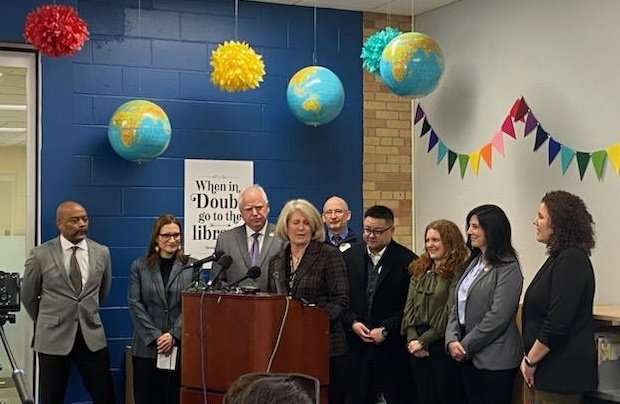 Today, I joined @GovTimWalz and @LtGovFlanagan to see the success of Universal School Meals in action at Edgewood Elementary in Maplewood. Thank you to the staff and students for the warm welcome and sharing your stories about why this policy is working and needed. #mnleg