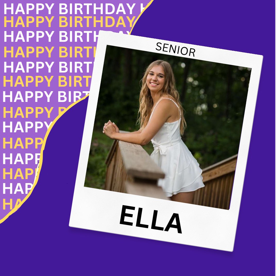 SENIOR BIRTHDAY ALERT!! Happy 18th birthday Ella!! We love how you always have a smile and great attitude!! 💜💛