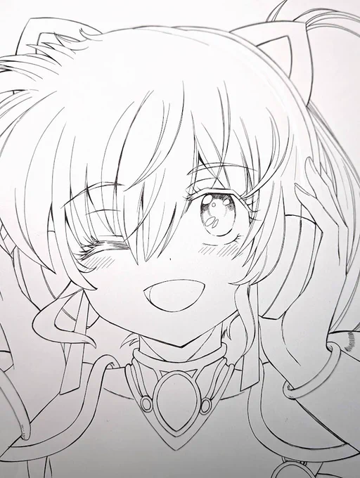 レダの朝霧陽子さん。
カラーの線画は細くて均一の方が馴染むな……と思った夕方でした。 