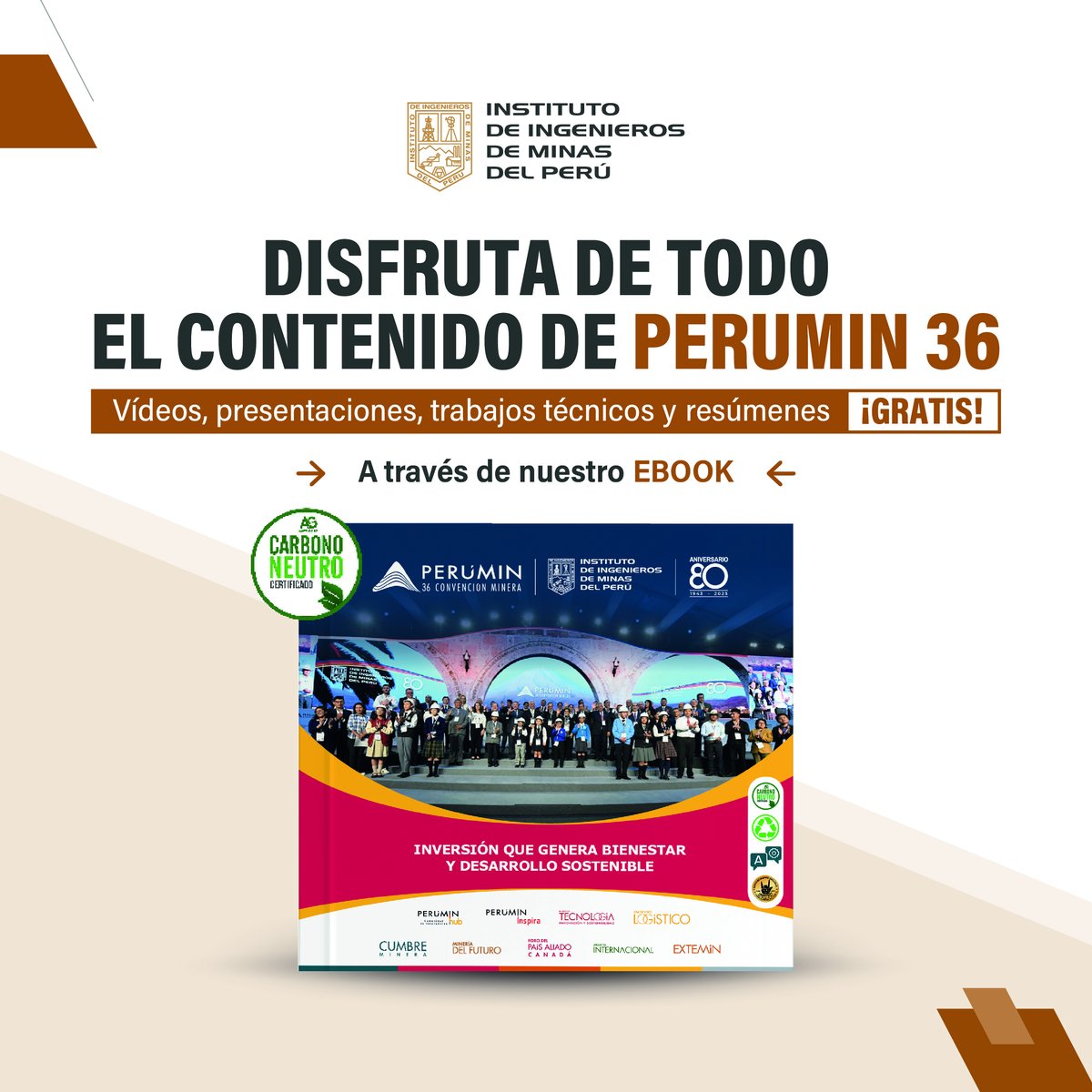 IIMPOficial's tweet image. ¡Disfruta de todo el contenido de #PERUMIN36!

En este EBOOK gratuito podrás encontrar todas las conferencias de nuestros programas, videos, presentaciones, trabajos técnicos, resúmenes, etc.

📌 Descárgalo en el siguiente enlace: ow.ly/9bTQ50QeomR