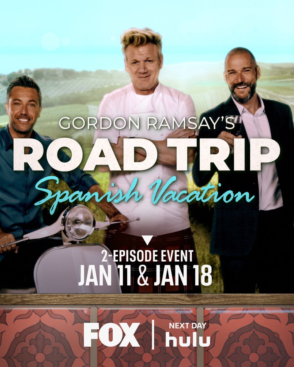 The next two weeks are gonna be a trip. 😍🧳

Join #GordonGinoandFred on their vacation adventures TOMORROW after <a href="/HellsKitchenFOX/">Hell's Kitchen</a> and next day on <a href="/hulu/">Hulu</a>!