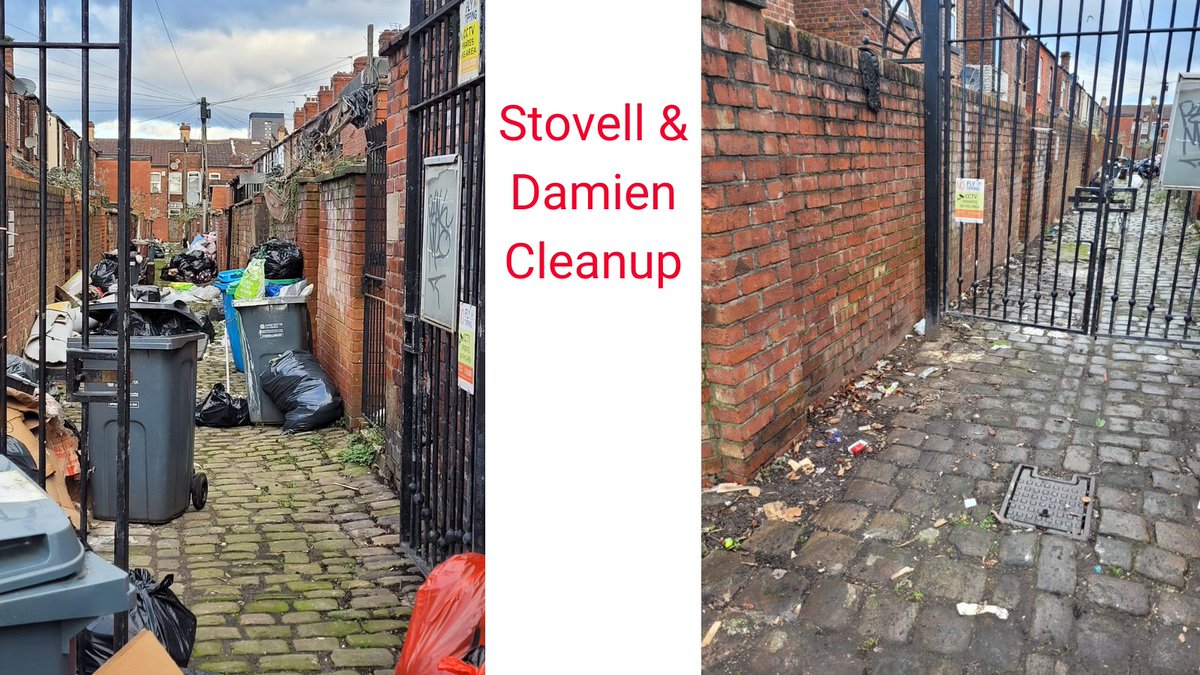 Great to see the alleyway between Stovell Ave and Damien St cleaned up. Let's keep it this way. @bernardstone @LevenshulmeLab @MCC_Levenshulme @CllrSuzanne @gogreenmcr @Biffa #levenshulme