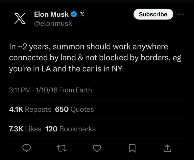funwithnumberz's tweet photo. Happy Anniversary, @elonmusk! So when is $TSLA doing this? Only at 6 years and counting. https://t.co/0xTWDNHXAm