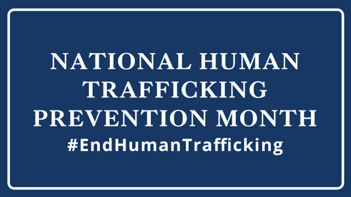 Tomorrow is Human Trafficking Awareness Day! Join us for #WearBlueDay to raise awareness about this heinous crime and help #EndHumanTrafficking. Learn More: dhs.gov/blue-campaign/…