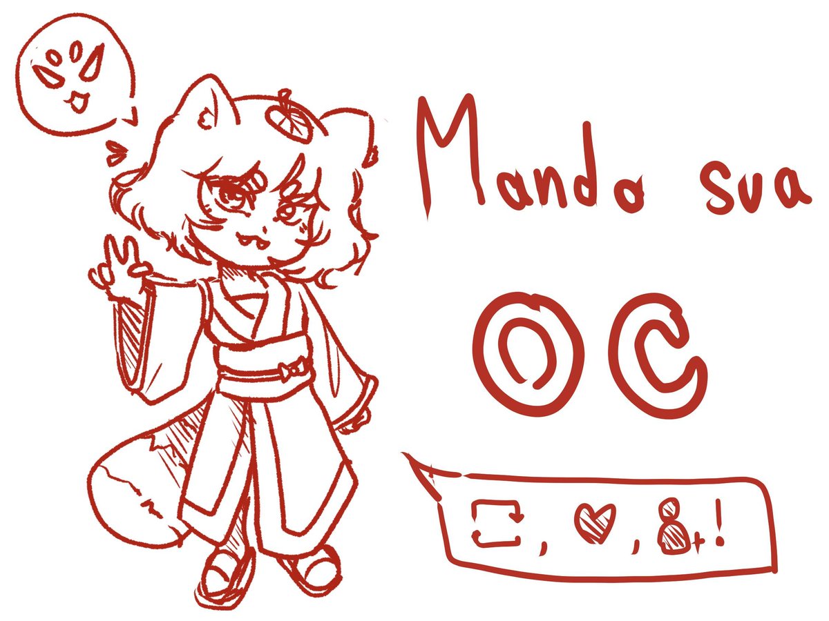 ATENÇÃO ARTISTAS (ou não)!!!
Mandem suas ocs pra mim tentar desenhar aí, vou tentar fazer o máximo que conseguir
Ajuda eu aí 

REGRAS
• Seguir, curtir e republicar.
• Mande a oc nos comentários

#arte #oc #ocs #draw #drawing #mandemsuasocs #desenhodigital #desenho