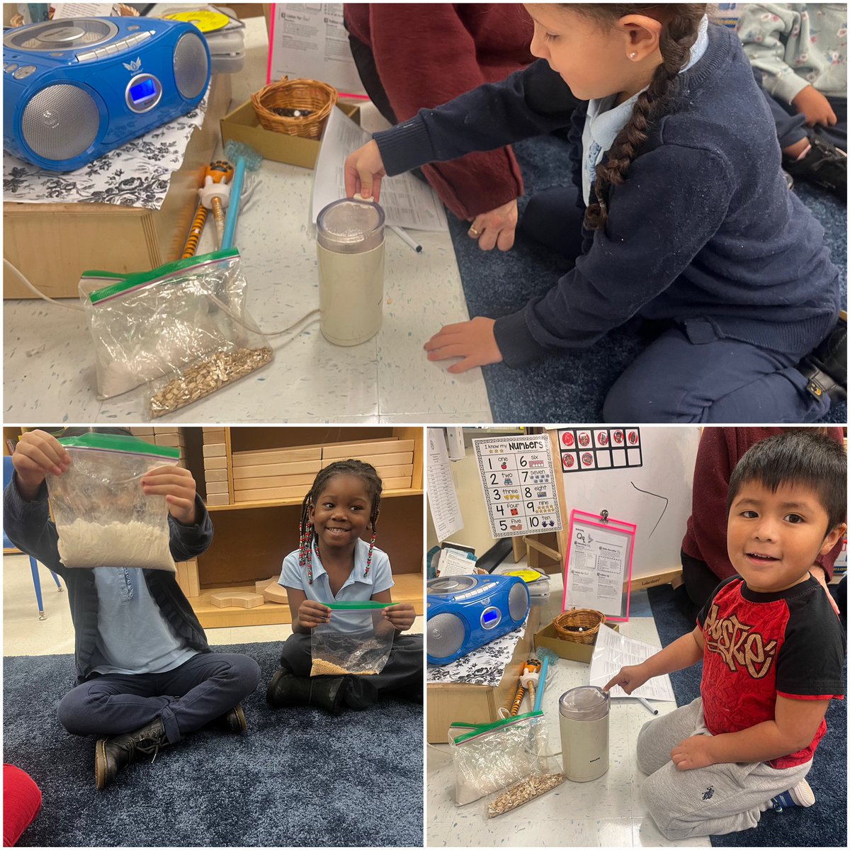 Introduced the Bread Study. Where/how wheat 🌾 grows, how the seeds are harvested.  Ss then used a grinder to made our own flour..next we bake! 
<a href="/Asbury_ParkSD/">Asbury Park Schools</a> <a href="/DrLaurenSchulze/">Lauren Schulze, Ed.D.</a> <a href="/Adamczyk_Rachel/">Rachel Adamczyk</a> <a href="/JessPetersPreK/">Jessica Peters</a>  #bread