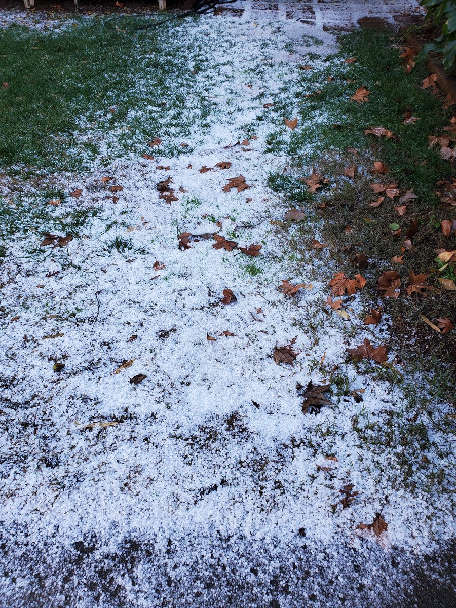 DaveSchlom's tweet photo. @NWSSacramento Hail from a thunderstorm cell in East Red Bluff. https://t.co/gvQW3k5O8s