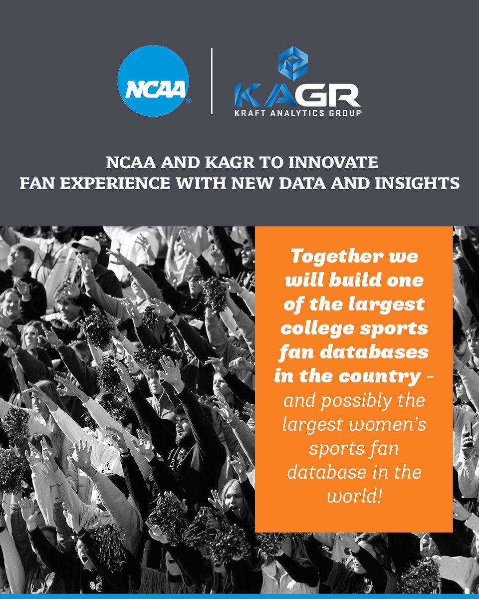 NCAA_PR's tweet photo. NCAA and @KraftAnalytics together aim to enhance the fan experience and build the largest database of college sports fans in the country!

https://t.co/PSIQEHUO7d | #NCAAConv https://t.co/QefjSw3tvS