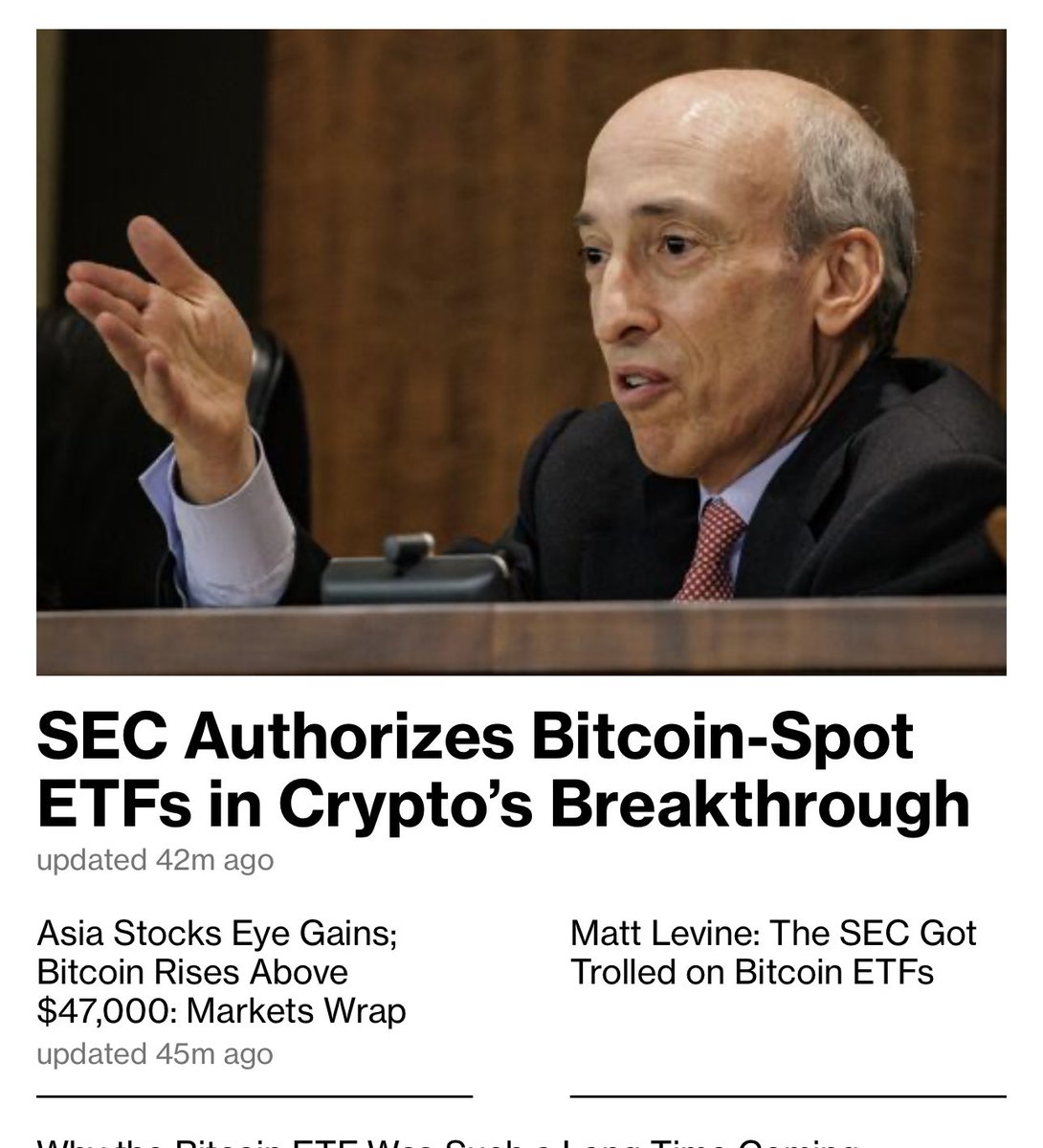 미 증권거래위원회, 비트코인 현물 ETF 승인. 승인문을 읽어보면 얘네가 좋아서 승인한게 아니다. 어쩔 수 없이, 시대의 조류에  떠밀려서 승인했다. 6년전 비트코인이 사기라고 말했던 유시민씨에게 자신의 과거 발언에 대한 논평을 물어보기 좋은 날.