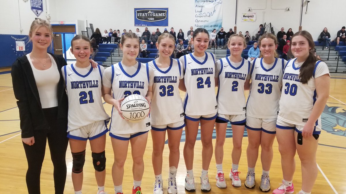 Prior to tonight's home Girls Varsity Basketball game, Hailey Monroe was honored after becoming the 11th player in Northville history to score 1,000 career points earlier this season during the Mayfield Tournament.  Congratulations Hailey!
