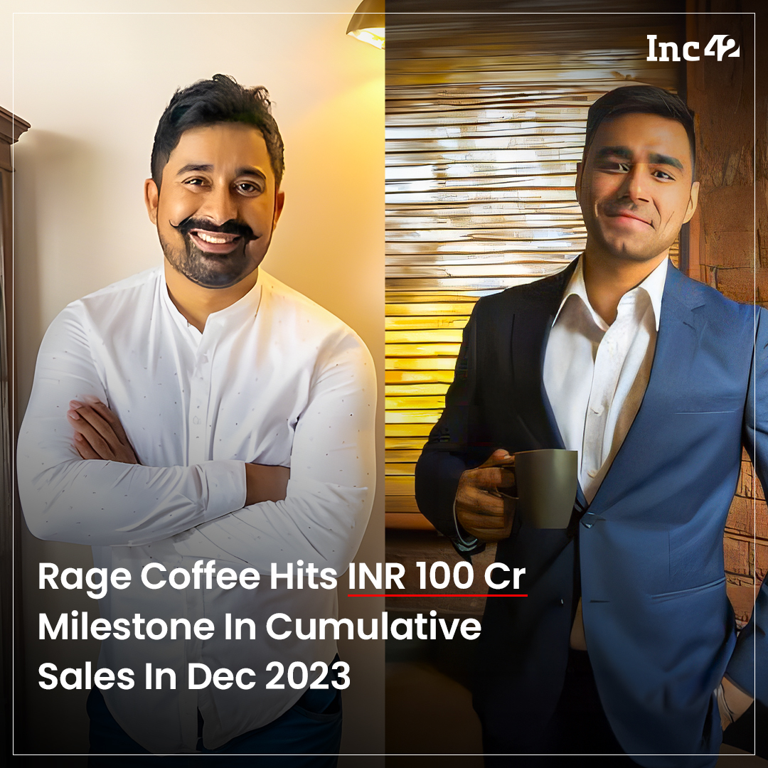 Inc42 (@inc42) on Twitter photo .<a href="/theragecoffee/">Rage Coffee</a>’s founder and CEO <a href="/bharatsethi_/">Bharat Sethi</a> claimed that the D2C coffee startup achieved INR 100 Cr in cumulative brand sales in December 2023👇
Sethi took to LinkedIn to share the news. “I’m delighted to share that a new age coffee company that most wrote off before it .<a href="/theragecoffee/">Rage Coffee</a>’s founder and CEO <a href="/bharatsethi_/">Bharat Sethi</a> claimed that the D2C coffee startup achieved INR 100 Cr in cumulative brand sales in December 2023👇
Sethi took to LinkedIn to share the news. “I’m delighted to share that a new age coffee company that most wrote off before it