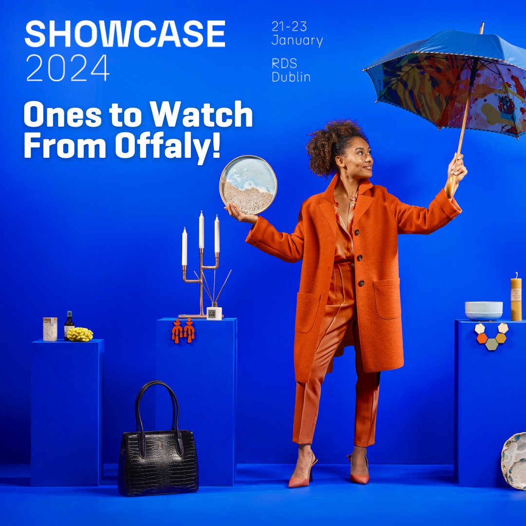 LEOOffaly's tweet image. The @showcaseireland 2024 Trade show comes to The @TheRDS this Jan 21-23.
We'll proudly host #Offaly businesses @FlyingFigStudio  &amp;amp; #HeartOnMySleeve Greetings at the LEO Showcase area amongst Ireland’s newest design talent to international buyers!

More at showcaseireland.com