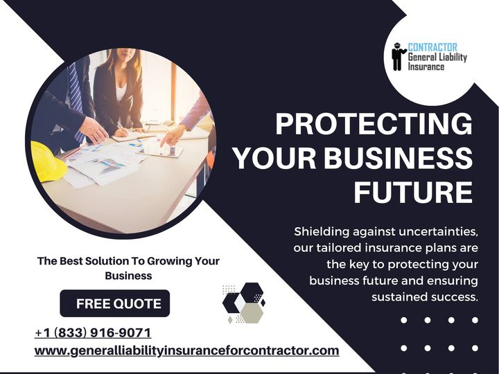 Business insurance is essential for safeguarding the future of your company. Get the best insurance quote online for free. Contact us at 833-916-9071 or visit our website at …alliabilityinsuranceforcontractor.com.

#Insurance 
#InsuranceCoverage 
#InsurancePolicies
#BusinessInsurance