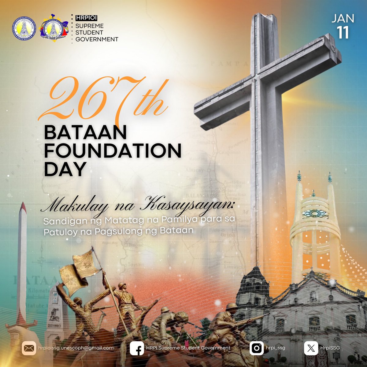 HrpiSSG's tweet image. Happy Bataan Foundation Day!

May we continue to grow as its people and work collectively as one community to build a promising future for everyone. #BataanFoundationDay #1Bataan