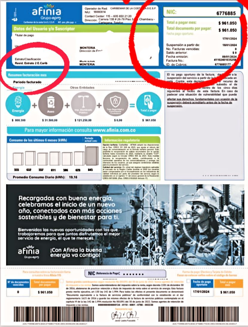 ElNegrovicto's tweet image. ¿Sabrán los montebianos del aumento exagerado en el valor del kWh que nos está cobrando @AfiniaGrupoEPM este mes? Los meses anteriores lo cobraron a ochocientos y pico, este mes a 1.065 pesos. Con razón esos recibos son impagables. A mí, que vivo en estrato 2, me llegó en…