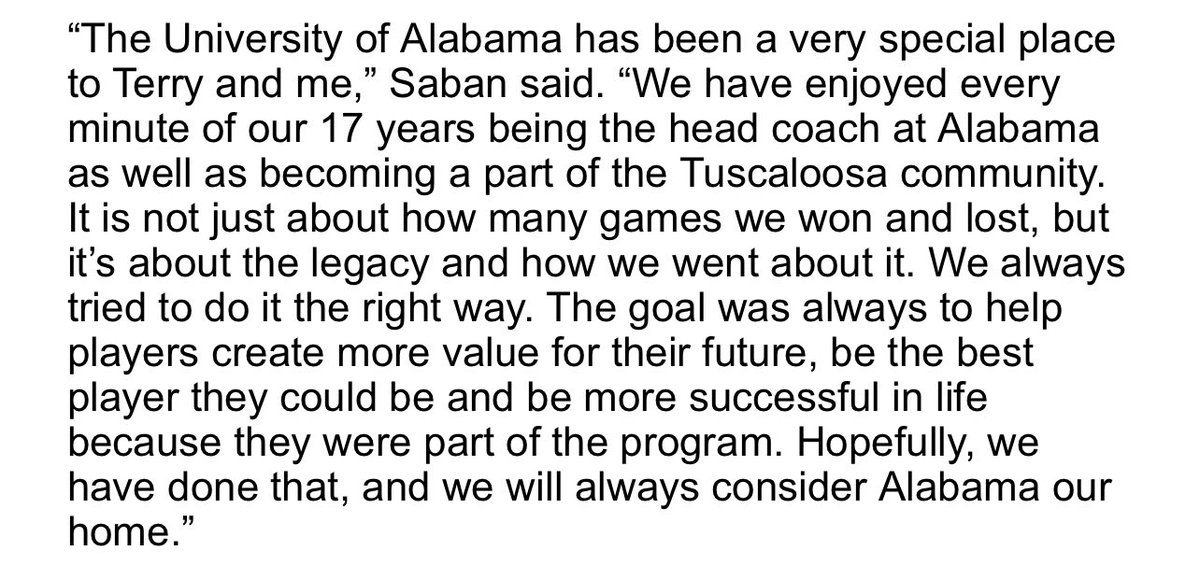 Brett_McMurphy's tweet image. Alabama’s Nick Saban statement