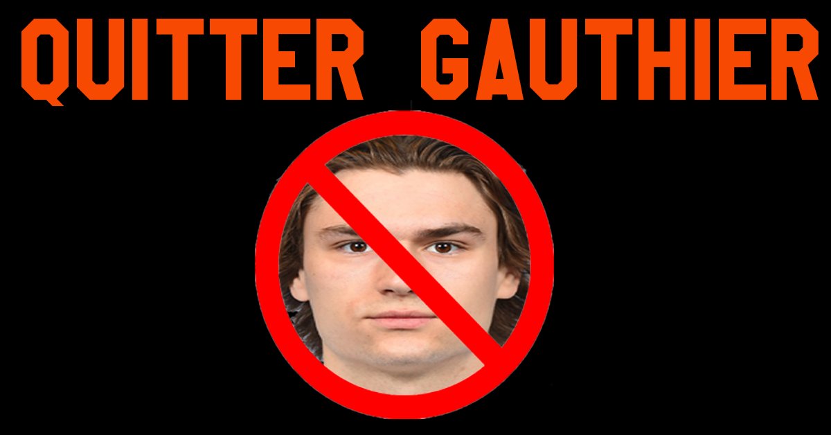 CrossingBroad's tweet photo. Cutter Gauthier's advisors on why he wouldn't play for the @NHLFlyers:

“We think that this is a private matter and needs to stay private. We understand why people are upset, and people are allowed to be upset and make their own judgment.

“But, on the other hand when a college player is drafted by an NHL team, there’s no entitlement by that team, nor is there a requirement by the player to have to sign there. It’s been interesting how the Flyers brass has handled it. We know people will be upset with Cutter for his whole career. But as you know, in pro sports, you can’t please everybody.” #QuitterGauthier