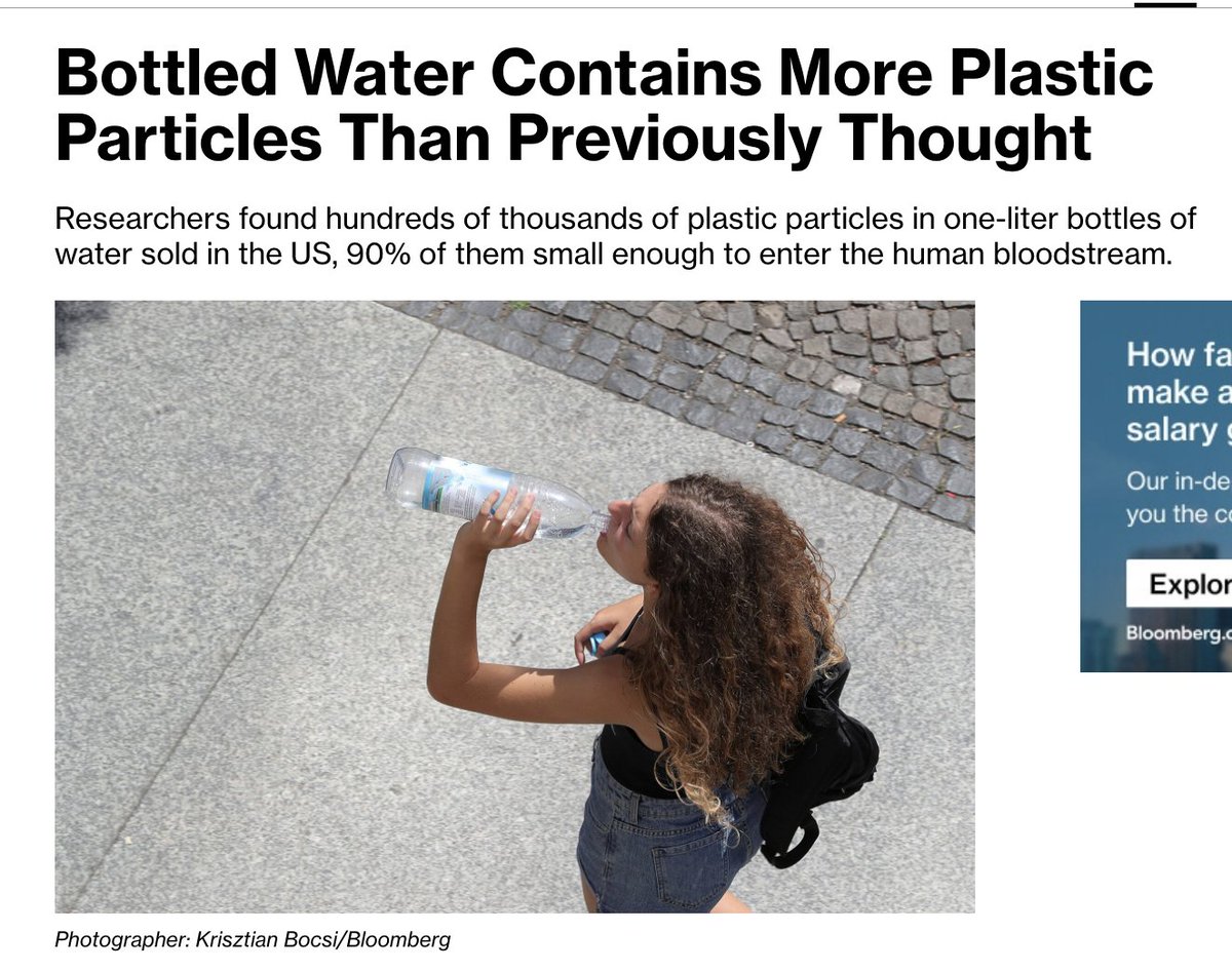 AlpacaAurelius's tweet image. Wow...plastic bottled water contains 100,000+ plastic particles which will be absorbed and enter your bloodstream.

Microplastics have chemicals that are linked to fertility, gut hormonal, reproductive, cognitive and mood issues

Stop drinking anything out of plastic bottles