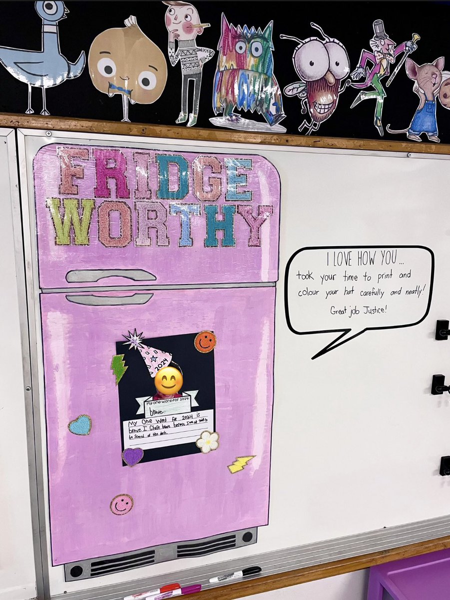 FRIDGE-WORTHY WORK 🪩

Our first fridge-worthy student has been chosen! She showed dedication to completing her published work with neat and careful printing and colouring! Every student will have work posted on the class fridge throughout the year to celebrate! <a href="/norquayschool1/">Norquay School</a>