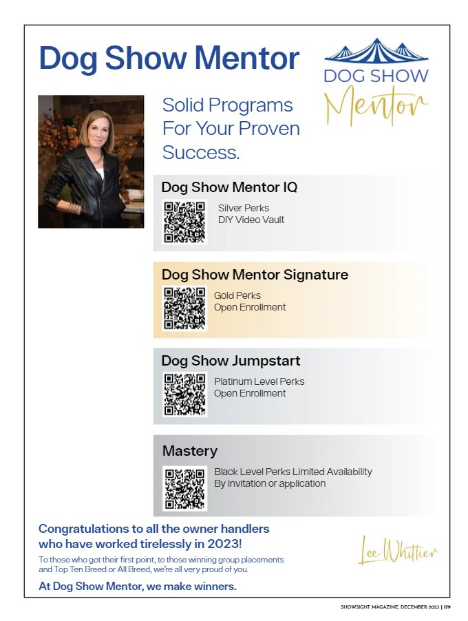 Showsight's tweet image. Our amazing Lee Whittier, Dog Show Mentor🐾

digital.showsightmagazine.com/view/65601368/…
showsightmagazine.com/insights-from-…

#ownerhandler #purebred #dogshow #dogshow2024 #bestinshow #bestinshowsight #showsightmag #showsightmagazine