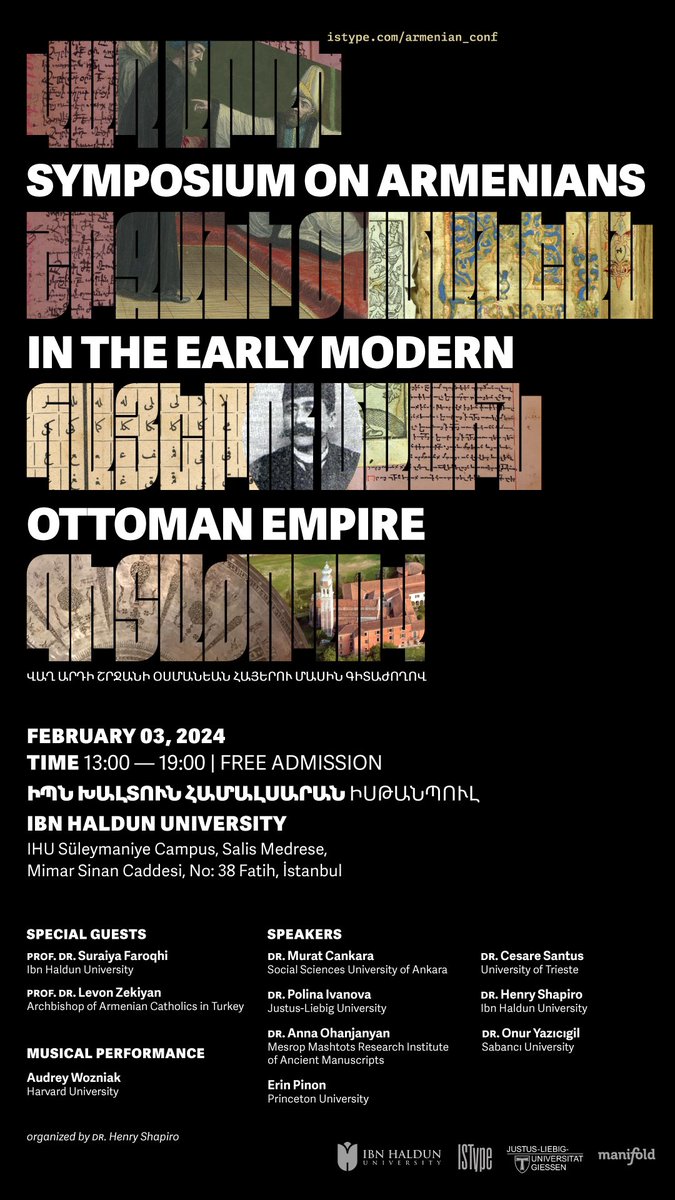 We’re excited to announce our second history oriented event entitled “Armenians in the Early Modern Ottoman Empire” “Վաղ արդի շրջանի Օսմանեան Հայերու մասին գիտաժողով”. Don’t miss this free event happening on February 3, 2024 in Istanbul → istype.com/armenian_conf/