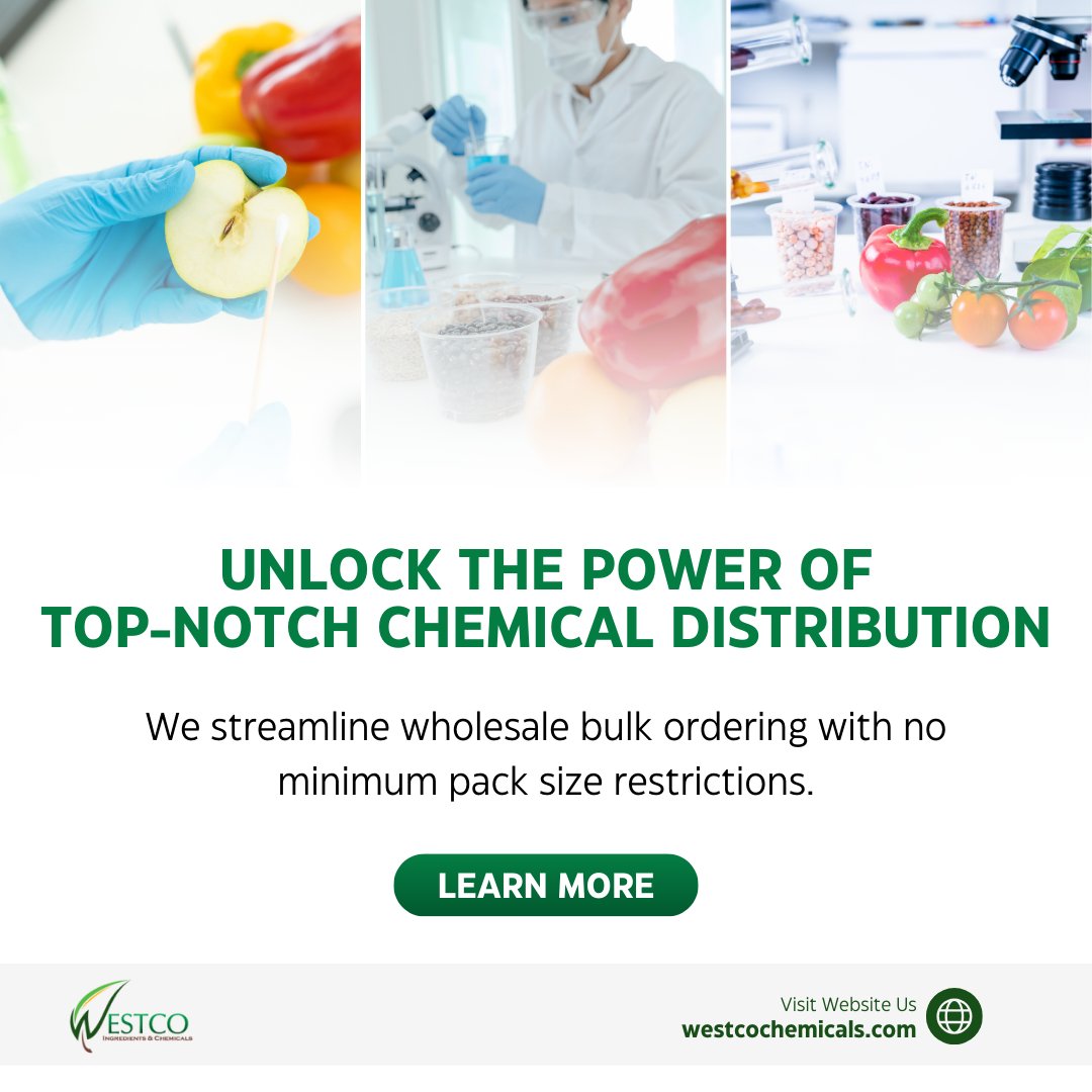 Unlock the power of top-notch chemical distribution with Westco Chemicals, Inc.! Explore our range, place your order at 📞 818-255-3655 or 📧 sales@westcochemicals.com. Your industry's success starts with us! #WestcoChemicals #TopChemicalDistributionUSA
