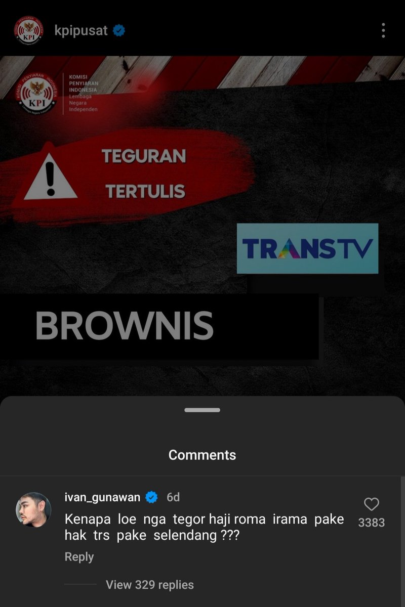 rizkidwika's tweet photo. Ivan Gunawan ditegur KPI gara-gara pake wedges &amp; mahkota pas ulang tahun Brownis.

Reaksi Igun: https://t.co/k3P1u2JOU9