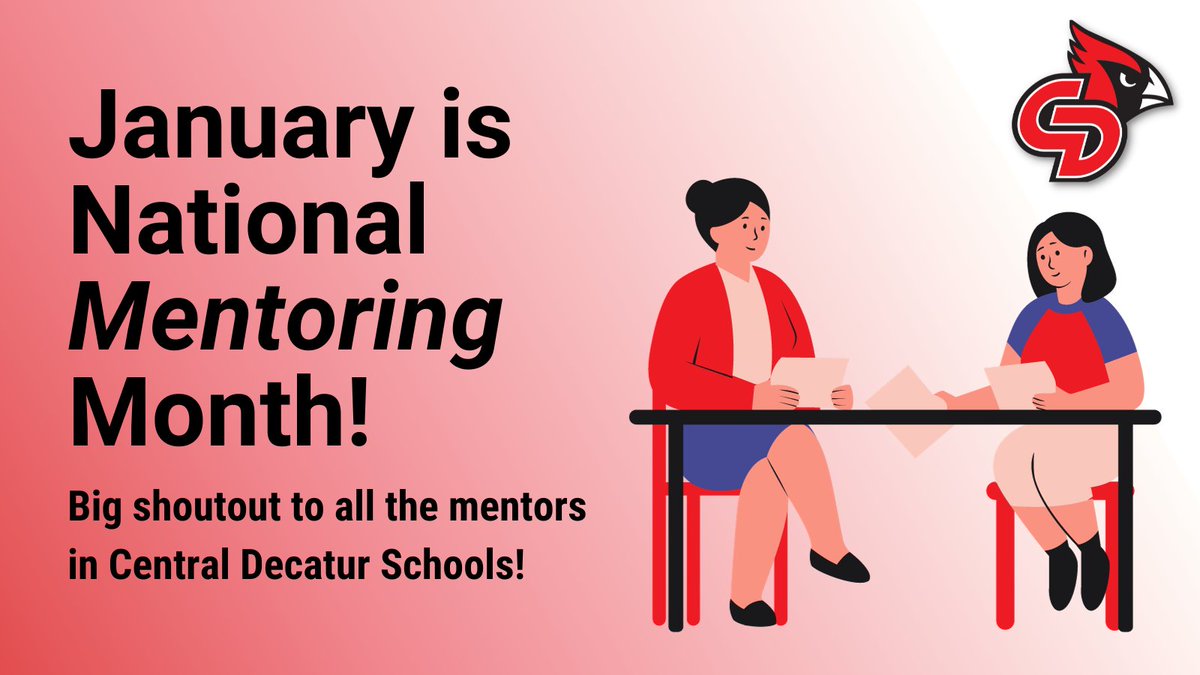 January is #MentoringMonth! 🌟

The benefits of mentorship for students are immeasurable, offering a personalized support system that nurtures confidence and self-awareness. Big shoutout to all the mentors in CD schools! 🙌 #TheRedWay #MentorIRL