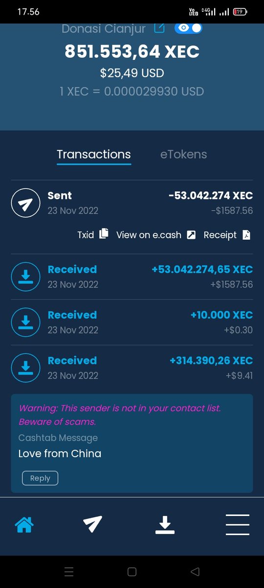 Trisuryono9's tweet photo. @ORAJAJA @CainBCHA I once received 53 million xec that was wrongly addressed, I still returned it, because it was not my right. all back to each person....https://t.co/NpFp25fYZg https://t.co/cF8VFazefS