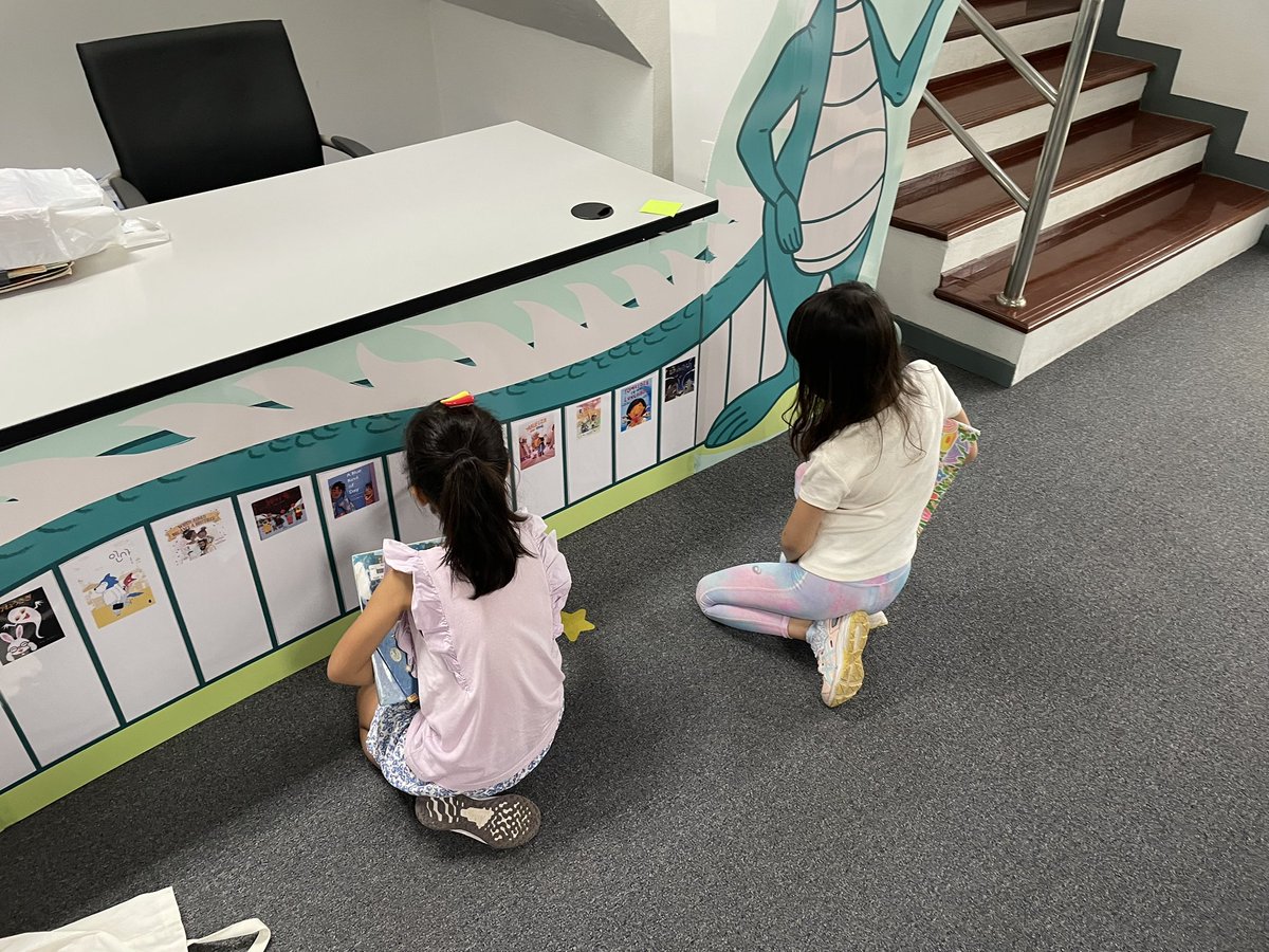 Our primary school reading challenge, Dragon Tales, starts next week, and they are already picking out their fav books based on the covers alone 🤓😂 #TLchat #inTLchat