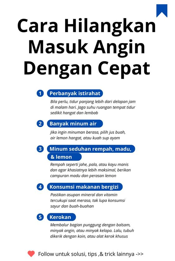 CARA HILANGKAN MASUK ANGIN DENGAN CEPAT