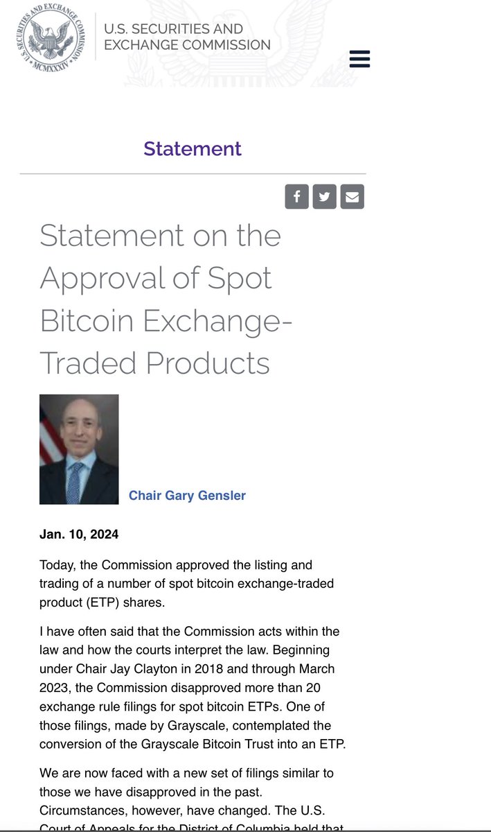 Bitcoin History made  #Bitcoin 

sec.gov/news/statement…

<a href="/SECGov/">U.S. Securities and Exchange Commission</a>