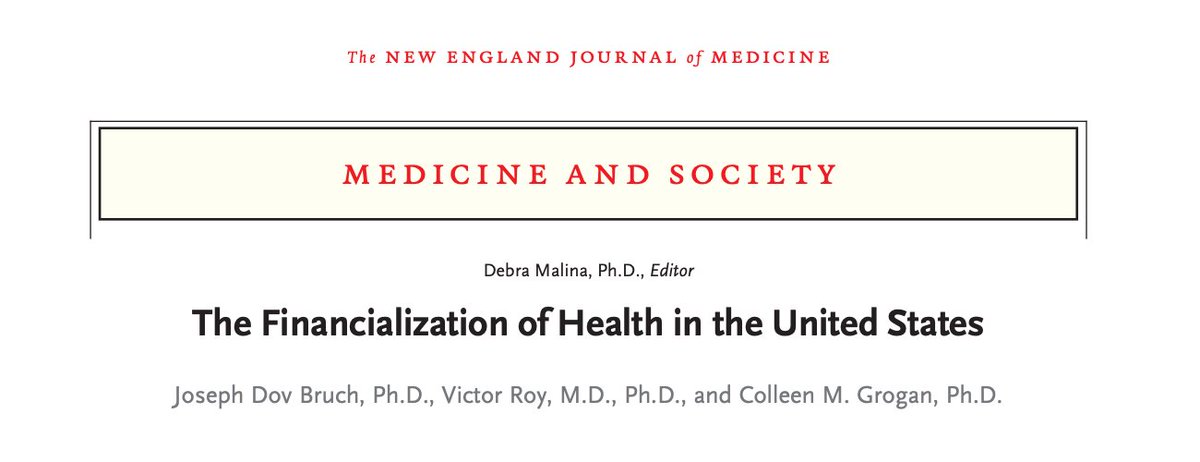 The financial sector is transforming our health system. @Victorroy, @ColleenGrogan5, and I explain what it means and why it matters in @NEJM. nejm.org/doi/full/10.10…