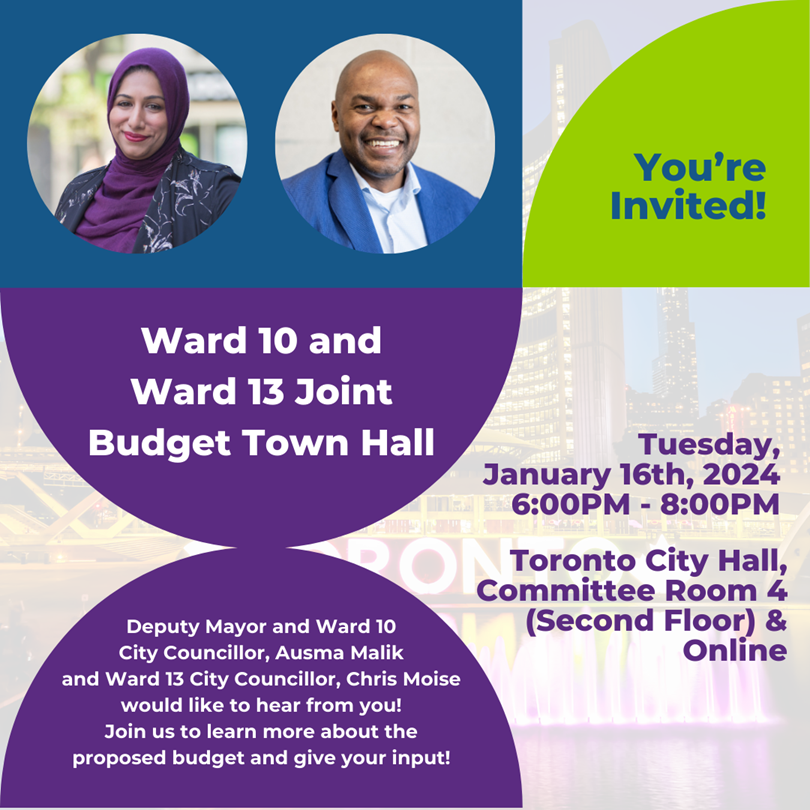 Today’s proposed 2024 budget begins to meet our city’s financial challenges head on and invest in the priorities that matter most to you: transit, housing, and critical services. Read the details here: toronto.ca/city-governmen… RSVP to join us on Tuesday: ausmamalik.ca/budget