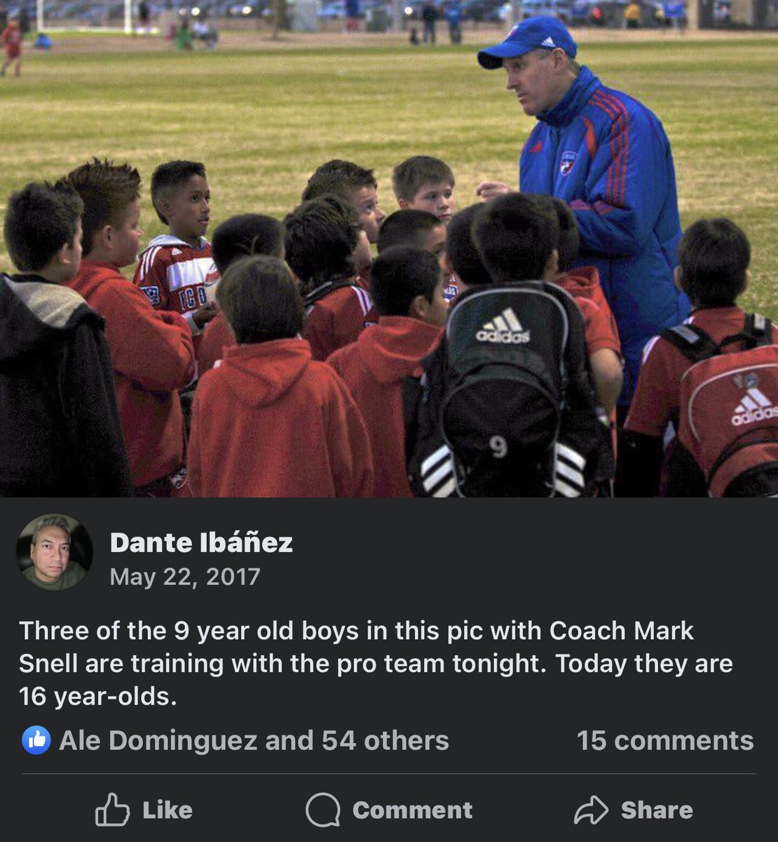 Dantesoccer1's tweet photo. FC Dallas 01 Premier at U10. Coach Mark Snell with future professionals Jesus Ferriera, Kevin Bonilla and Imanol Almaguer. Best FCD Youth coach, ever. #DTID #FCDallasYouth #FCDallas #fcdallas01premier #BeLegendary https://t.co/Dl8ceI0eTt