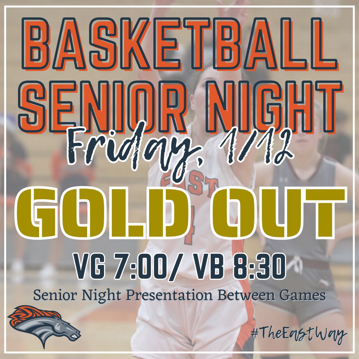 EastForsythHS's tweet photo. Come fill the bleachers Friday for our Senior Basketball Players! #TheEastWay #EmbraceTheOrange https://t.co/EPwSm68xte