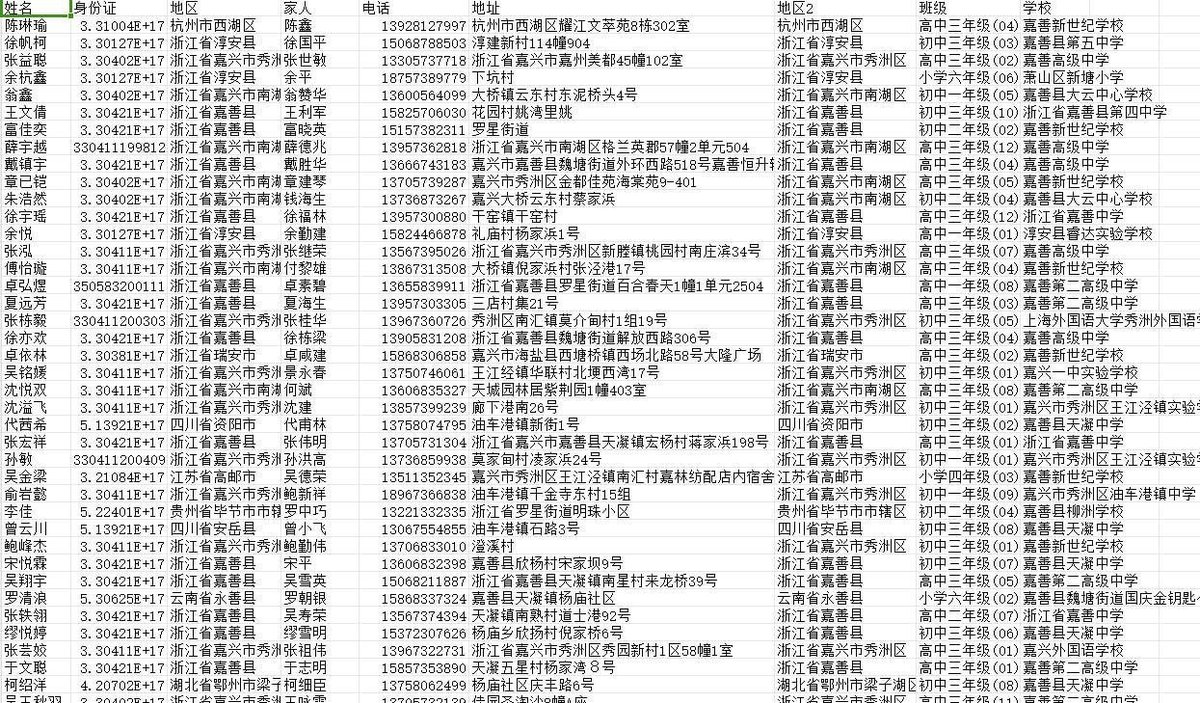 DaisyEmers12327's tweet photo. 学籍数据，姓名，家长，住址，身份证，班级，学校名均包含在内 https://t.co/9qnsPnyNMy