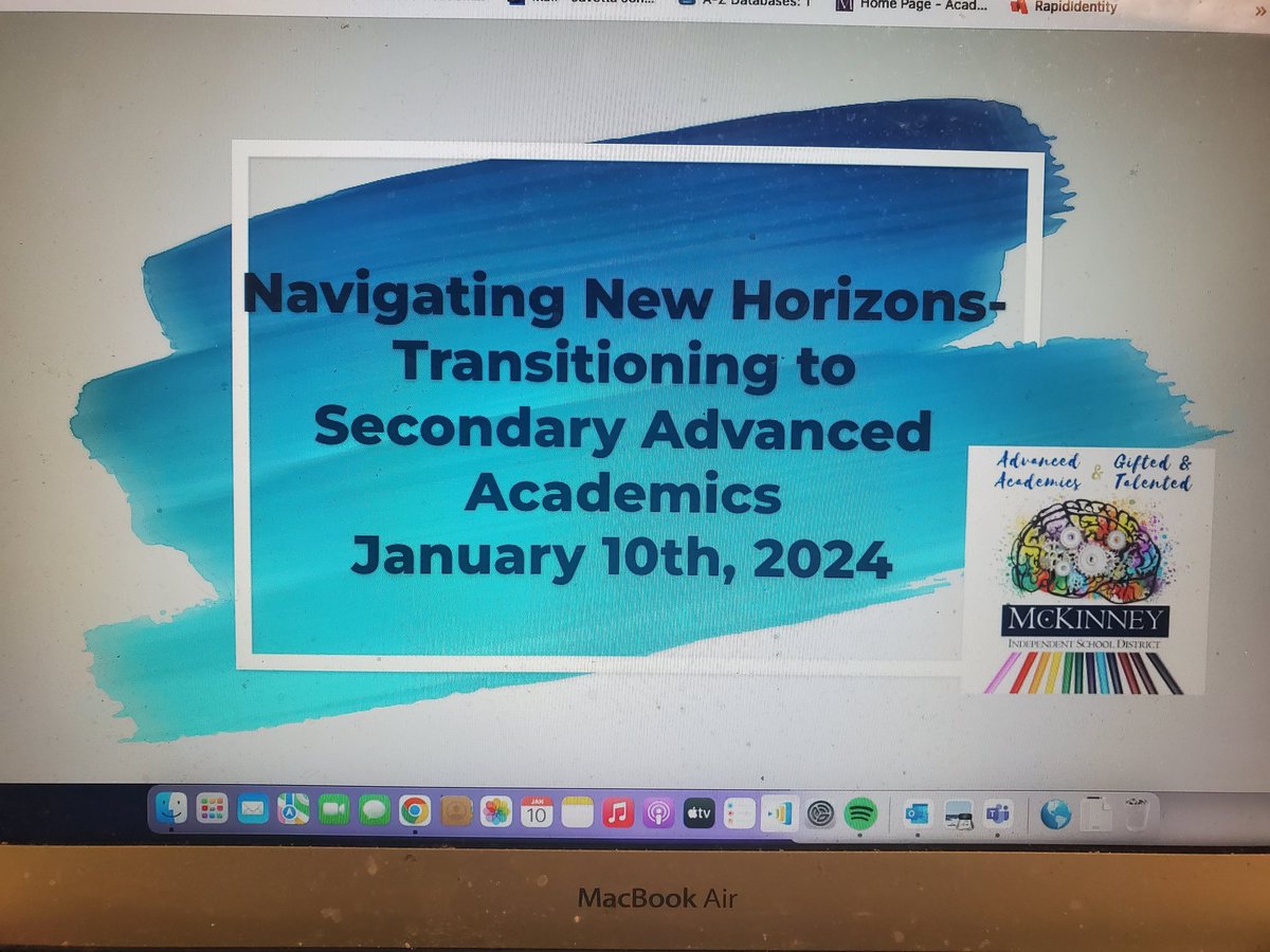 MISDAdvancedGT's tweet photo. Thank you to everyone who attended our Virtual Transition to Secondary Advanced Academics event! We are excited to support your incoming GT 6th and 9th student in MISD! #WeareMcKinney #MISDGT #MISDAP #MISDAA https://t.co/PDxiFCxXoj