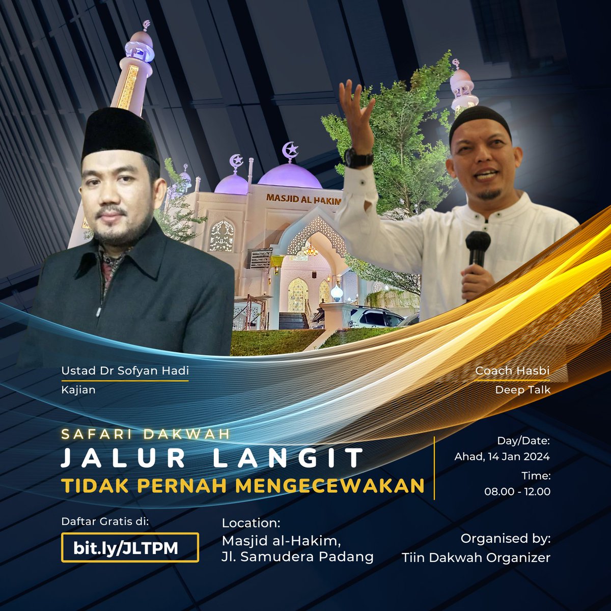 HasbiParenting's tweet photo. BismiLlah,
Kajian awal tahun di akhir pekan Masjid al-Hakim taplau - Padang.
InsyaAllah niatkan hadir dan mengikuti beramai-ramai.
😊 https://t.co/dwH7vzmERJ