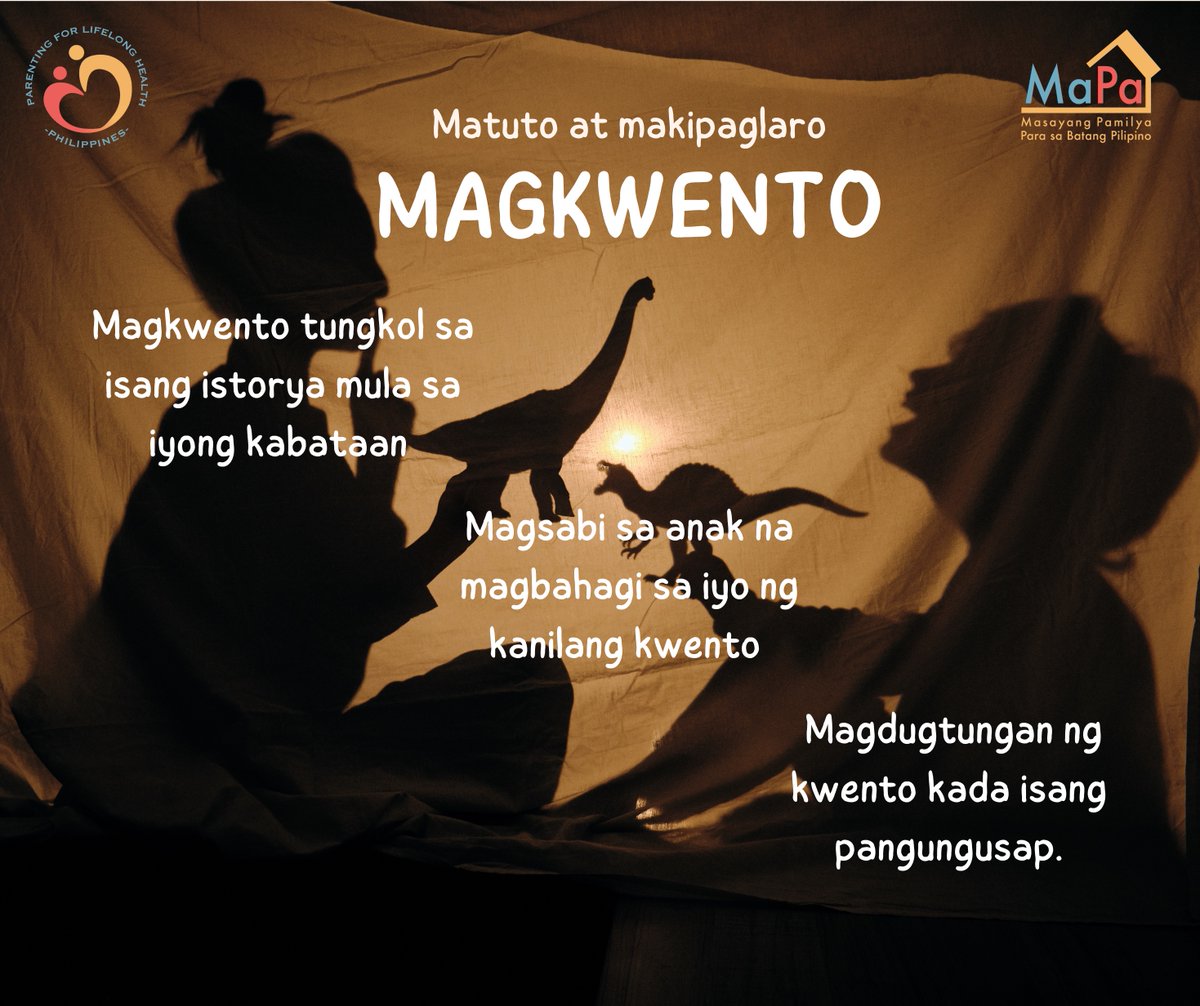 PLH_Philippines's tweet image. Parenting Tip: Epektib na paraan para matuto ang isang bata ay sa paglalaro. Isang paraan nito ay pagkukwento. 

Kung may nais ipabatid na aral sa anak, maaaring idaan sa kwento. 

Subukan natin!

#playfulparenting #MasayangPamilya