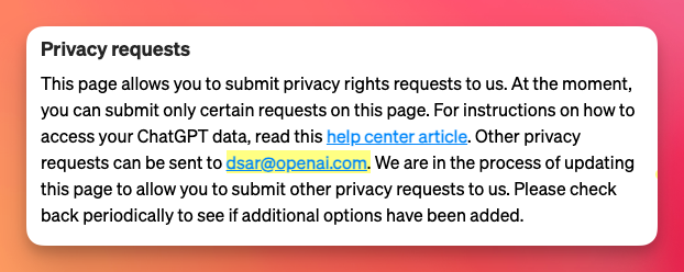 @iamrobotbear @deliprao Thanks so much, robotbear.

To opt-out, did you have to send an email to dsar@openai?