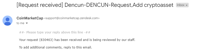 DencunErc20's tweet photo. Hello @CoinMarketCap 
Ticker:830463
LETS $DENCUN https://t.co/6rPHun3tX0