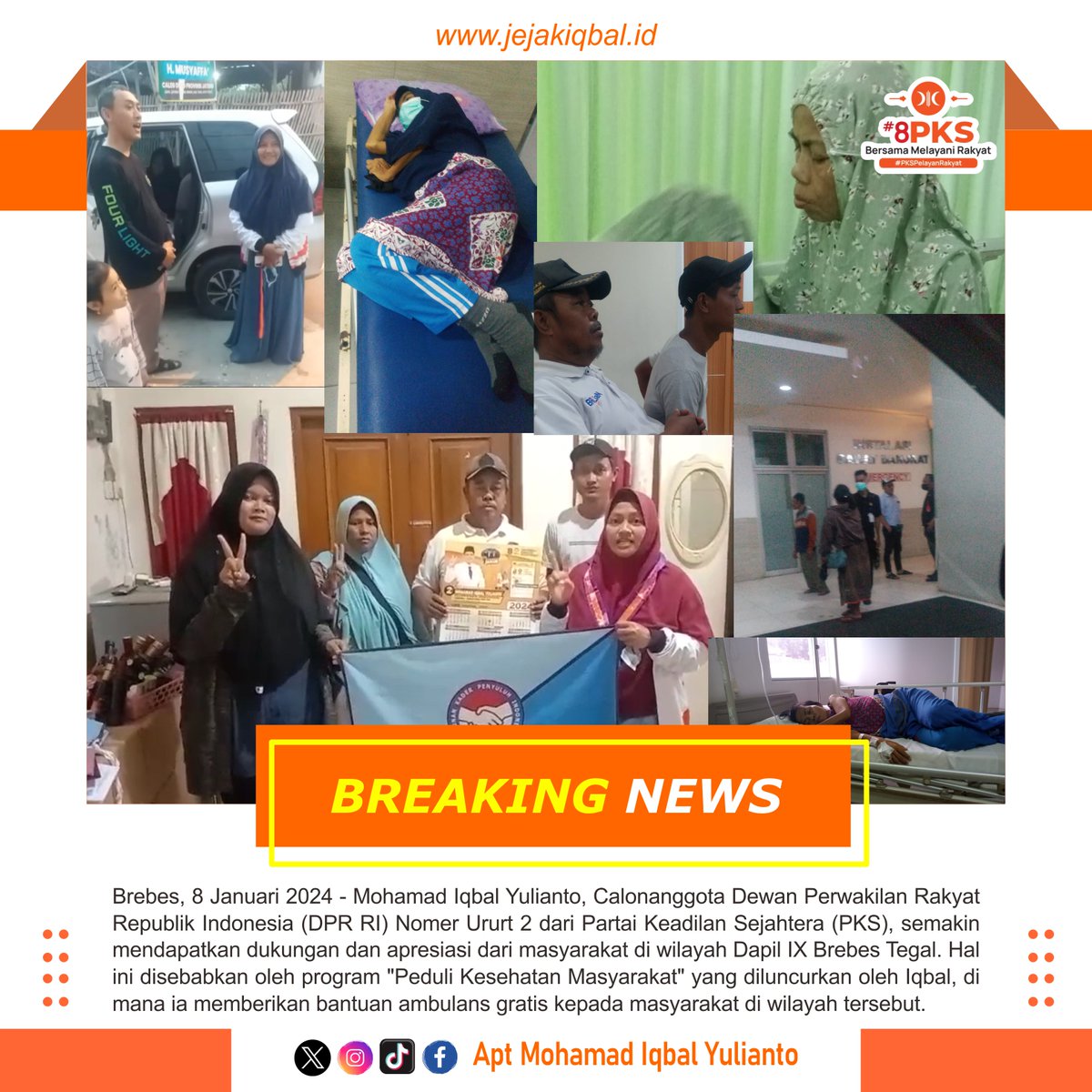 Apt_iqbal's tweet photo. Iqbal Disukai dan Didukung Masyarakat karena Program "Peduli Kesehatan Masyarakat": Aksi Nyata Iqbal Wujudkan dengan Memberikan Bantuan Ambulans Gratis untuk Masyarakat Dapil IX Brebes Tegal

https://t.co/DEDoJJ9WdF

#mohamadiqbalyulianto
#iqbal
#calegdprri
#brebes #brebeshits https://t.co/XweYgJofxU