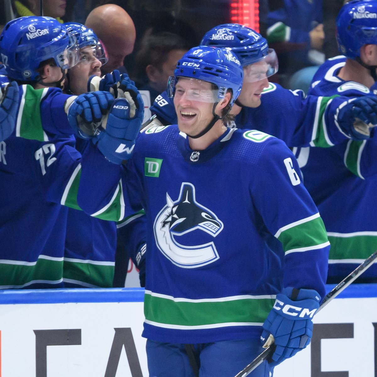 Canucks's tweet image. 1 RT = 2️⃣ #NHLAllStarVote and 1 big smile from Brock. 😁
 
#NHLAllStarVote Brock Boeser